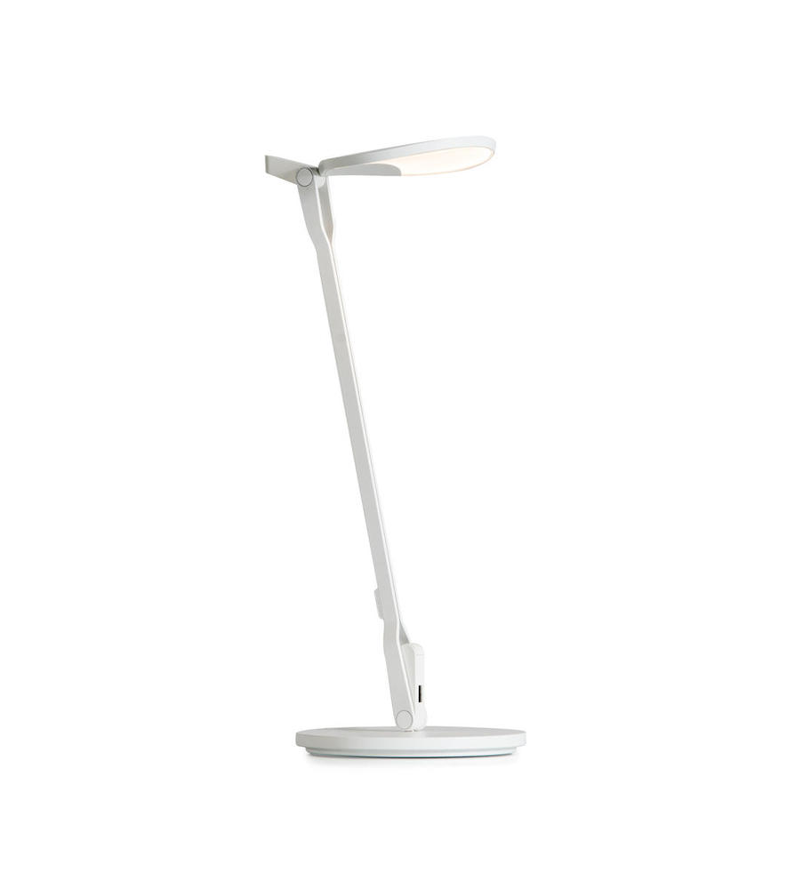 Splitty (Warm Light) (Matte White) with Desk Base